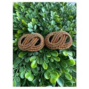 Gay Boyer Vtg 1980s Gold  Rope Twirl Belt Buckle Signed lot duo